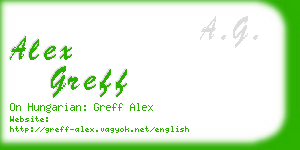 alex greff business card